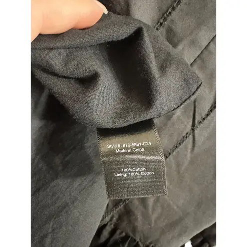 Jenni Kayne Peninsula Black Cotton V-Neck Spaghetti Strap Maxi Dress Size L $425