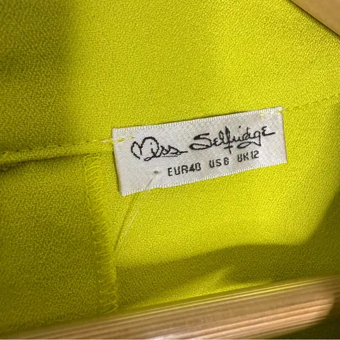 Miss Selfridge Embellished Colorblock Top Size US 8 / UK 12 Neon Yellow & Black