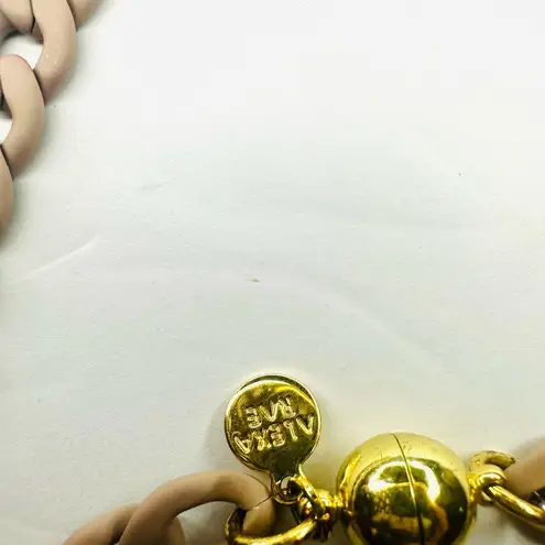 Magnetic Clasp Alexa Rae Signed BAR Clara Matte Nude Goldtone Necklace Bracelet Tan