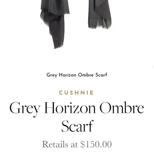 Cushnie et Ochs CUSHNIE Grey Horizon Ombre Scarf - Brand New in Package!