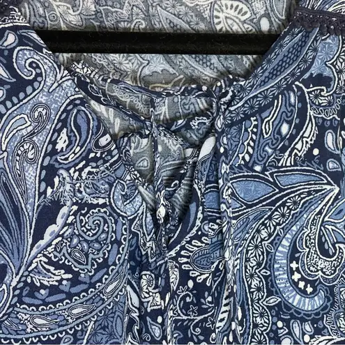 Westport | Blue Paisley Bandana Print Sleeveless Top | Large