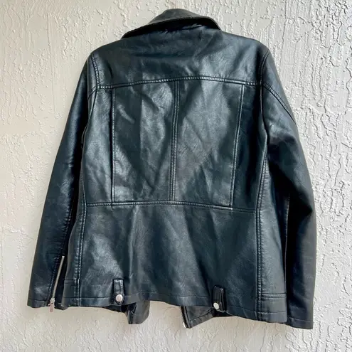 Bagatelle NYC faux vegan leather black motorcycle jacket Medium women