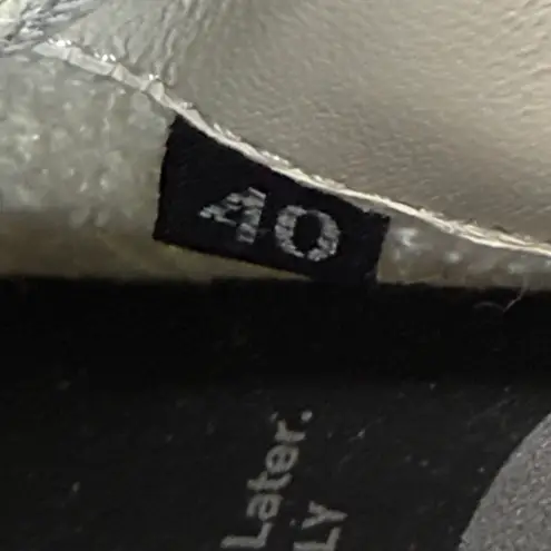 P448 Cancun Sneakers Metallic Silver Leather Low Top Casual Shoes Size 40