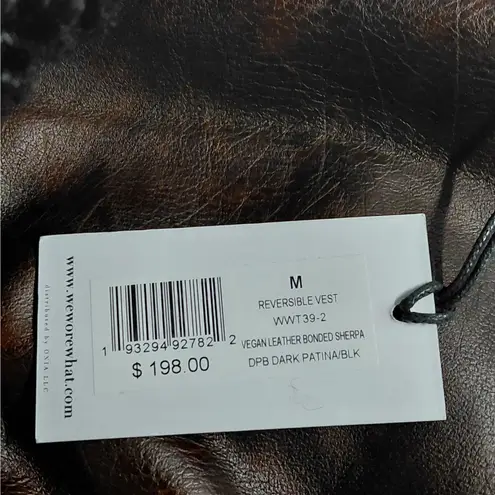 We Wore What Womens Reversible Vegan Leather Sherpa Vest Jacket Size Medium NWT