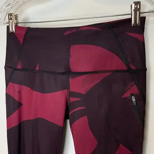 Lululemon  All Sport Legging Crop Back Spin Stroke Dashing Purple Black Sz 6