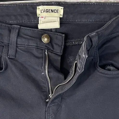 L'Agence L’Agence SZ 26 Margot Skinny Jeans High-Rise Stretch Pockets Zip Stingray Gray