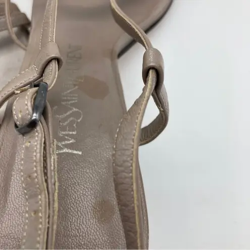 YSL Vintage Strappy Sandals with Mirrored Kitten Heels - Please read description