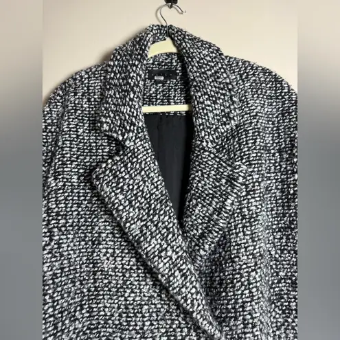 Hatch The Bristol Boucle Wool Coat Black Knit Double Breasted Sz 3 US 10