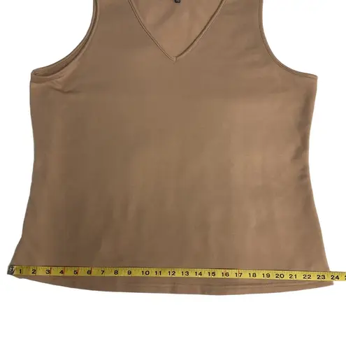NYDJ Not Your Daughters Jeans Women's V-neck Knit Tank Top Size L/XL Tan Brown