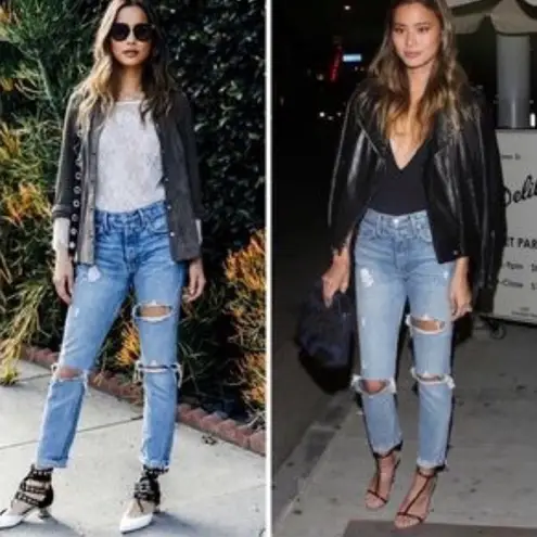 GRLFRND Karolina High Waisted Distressed Skinny Women’s Blue Jeans Size 25