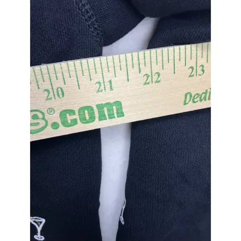 Love Grey Nordstrom Black Martini Cocktail Embroidered Crewneck Sweatshirt XS