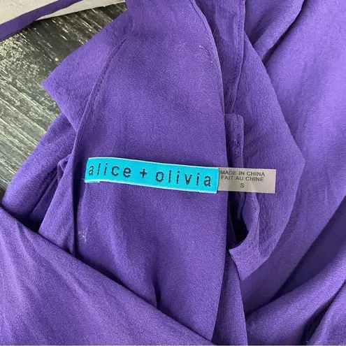 Alice + Olivia  Silk Blend Purple Sleeveless Halter Top S