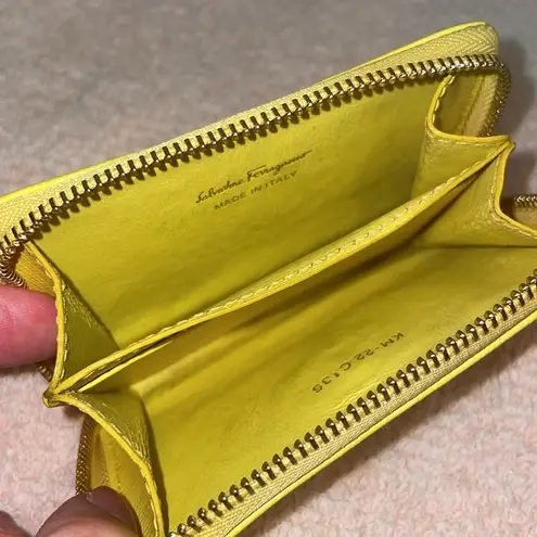 Salvatore Ferragamo Yellow Leather Coin Purse