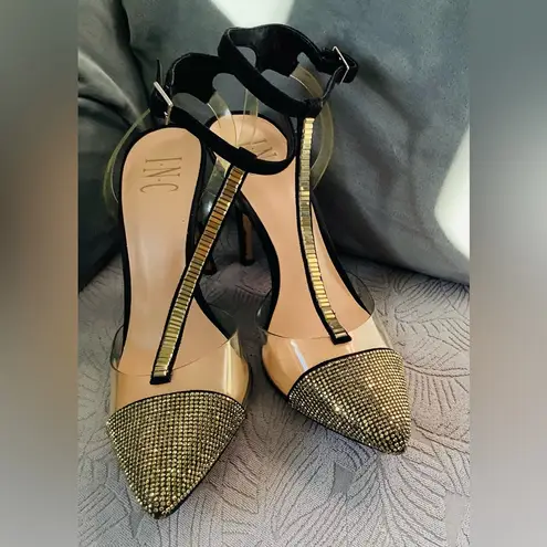 Dressy clear vinyl/sequin pumps🌟🌟🌟 Black Size 7