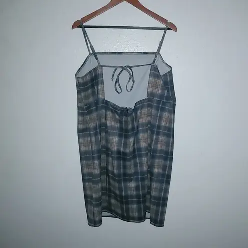 Paper Moon 3X Fall Plaid Jumper Dress Plus in Tan Black Blue