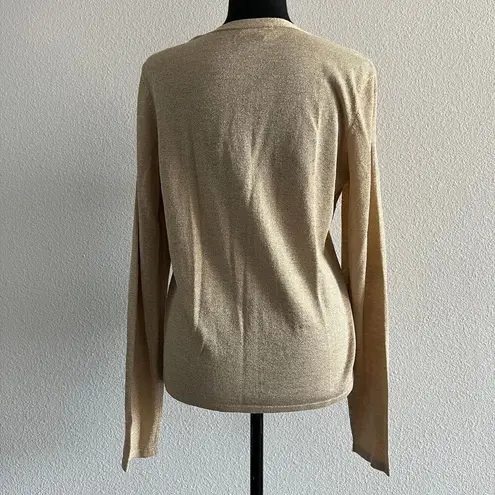 Alfani Shirt Womens Large Silk Blend Metallic Hidden Button Up