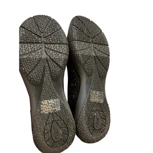 Jbu Women's Emma Black Sparkle Comfort Arch Support Slip On Flats Shoes