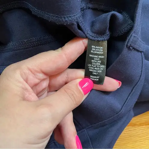 Betabrand Crop Classic Dress Pant Yoga Pants in navy blue size large