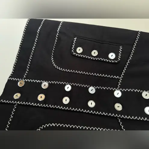 Per Se Per‎ Se Black Pencil Skirt With Silver Accents And Mirror-Like Buttons Size 4 - Image 3