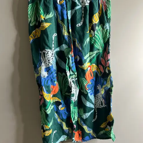 Christian Siriano Colorful Jungle Print Pants large Green