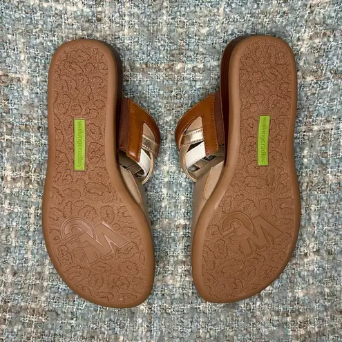 Walking Cradles Cruz Braided Leather Sandals in Neutral Multi (Wide) Size 7