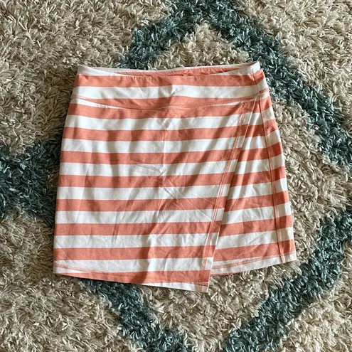 Athleta  Ribbon Stripe Skirt Coral Orange Size Medium