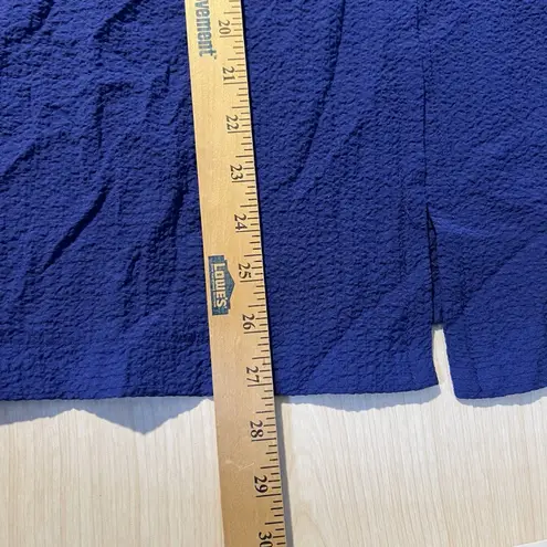 Moonlight Womens XL Blouse Bell Sleeve Ruffle Collar Button Jacket Blue Artsy