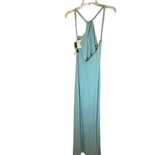 Nicole Bakti NWT Blue Halter Gown, L