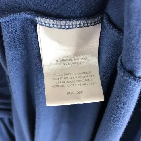 Lole Womens Dress Faux Wrap V-Neck Empire Waist Cap Short Sleeve Knit Blue S