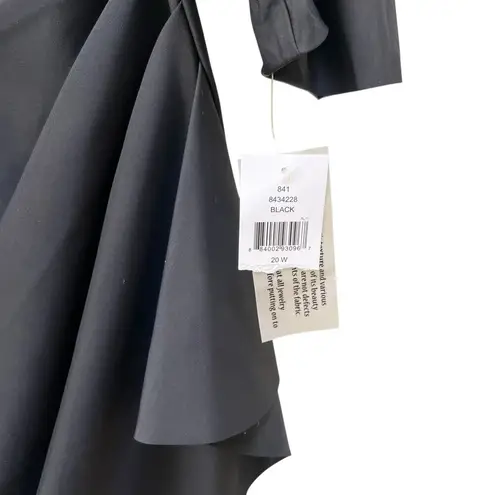 Alex Evenings Black Ruched Draped 3/4 Sleeve Sheath Cocktail Dress Plus Size 20W