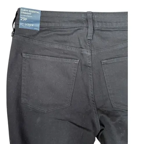 J.Crew  Petite Curvy Essential Straight Black Jean in All-Day Stretch Size‎ 29P