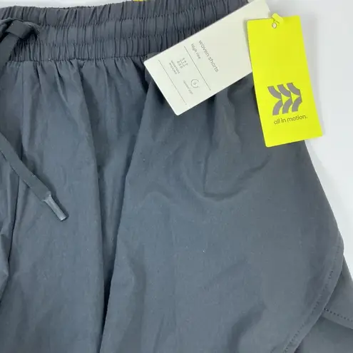 All In Motion Women's Woven Shorts High Rise Black Athletic Running Drawstring S