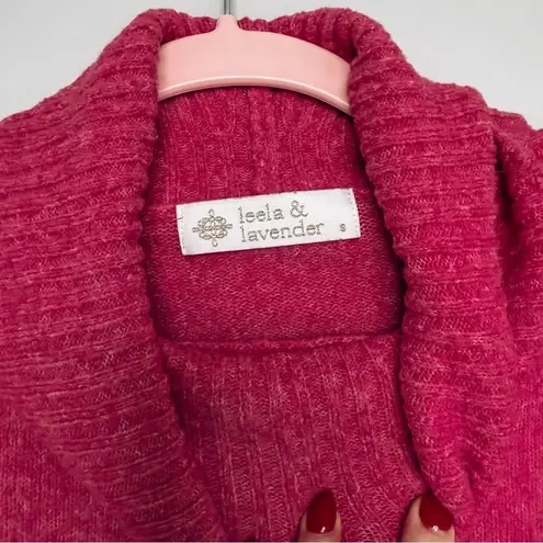 Leela and Lavender Pink Turtleneck Long Sleeve Sweater Size Small