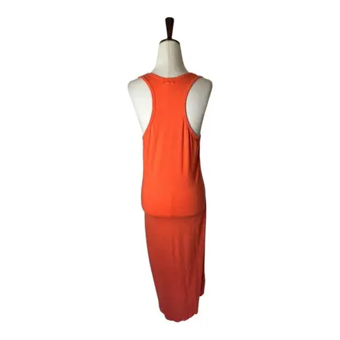 Sundry Dress Women Large Orange Sleeveless Racerback Hi Low Hem Maxi Athleisure