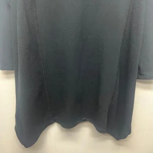 LOGO By Lori Goldstein LOGO Lori Goldstein Long Sleeve Black Hooded Tunic Womens Size PetiteXS Pockets