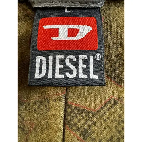 Diesel Vintage Gray Leather Button Front Jacket Size S/M