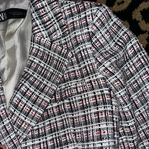 ZARA NWT  Double Breasted Tweed Blazer Sz. S- Multi color- White/Blue/Red