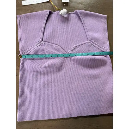 House of Harlow 1960 Tank Top Size M Lilac NEW Ribbed Stretch Sweetheart V Neck Purple Size M