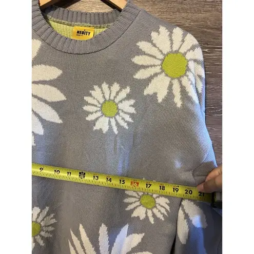 NEOITY Flower Knit Sweater Unisex One Size Mid Century Mod Stylers Harry Style Gray