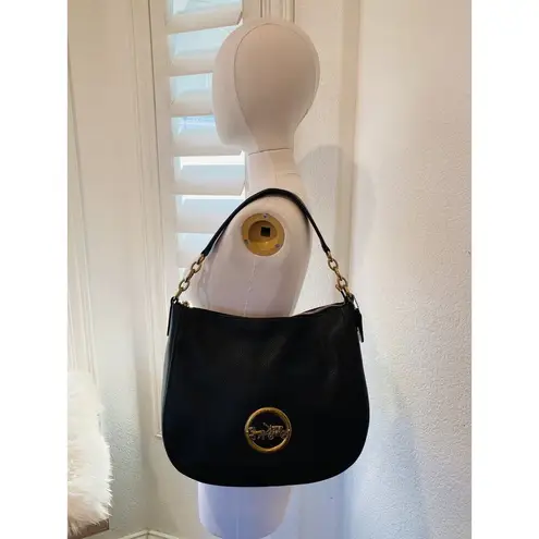 Coach NWT  F31400 Leather Elle Hobo Handbag in Black/Old Brass Carriage Logo $395