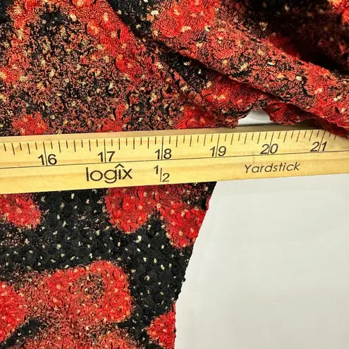 Laura Ashley Laura Ashley Top S Red Black Metallic Animal Print Y2K Goth Glam Indie Sleaze