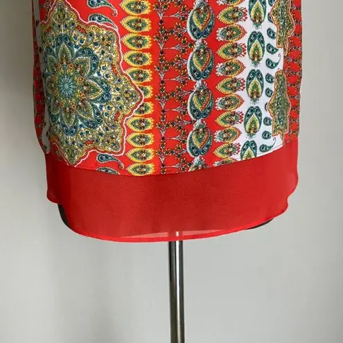 Rose + Olive Rose & Olive sz S red bright boho hippie blouse