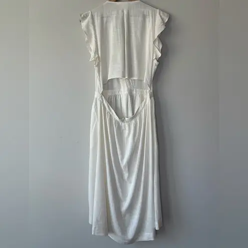 Avec Les Filles Avec Le Filles Cutout Slub Linen Dress