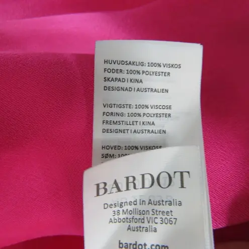 Bardot Revolve Ember Midi Dress Hot Pink High Low Asymmetrical V-Neck Large Sexy