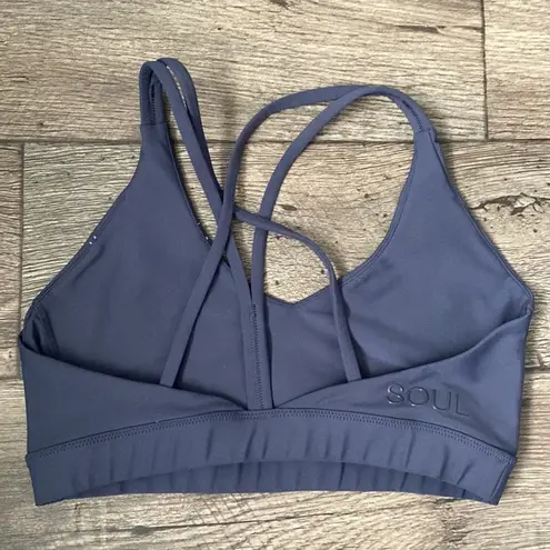 SoulCycle SOUL by  M Take the Plunge Blue Strappy Sports Bra