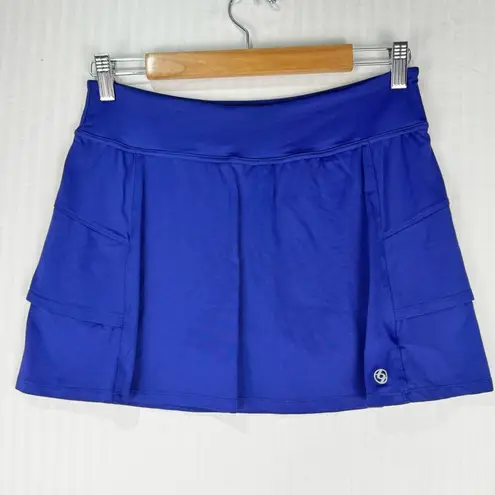 Lija Athletic Tank/Skirt Set Orange Top Navy Blue Bottom Golf Tennis Size Medium