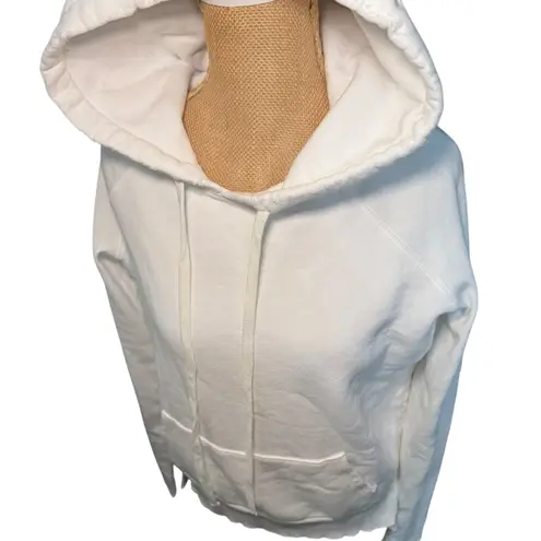 Frank & Eileen Tee Lab White Hoodie Pullover Drawstring Kangaroo Pocket Small