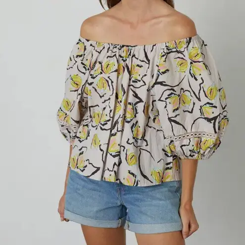 VELVET by GRAHAM & SPENCER Zoey Printed Top Medium Brown