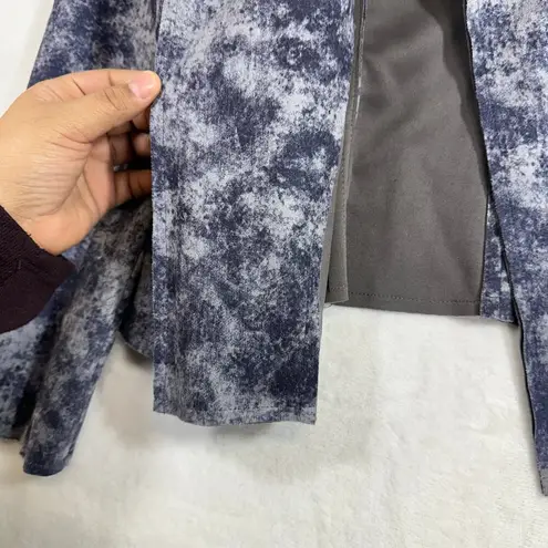 Solitaire NWT Medium Jacket Cardigan Blue Printed Faux Suede Moto Waterfall Cute