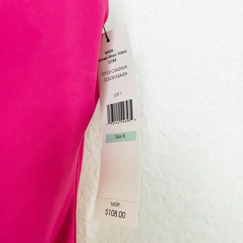 Carmen Marc Valvo One Shoulder Pink Swimsuit Size 8 Pink NWT Beach Resort Summer